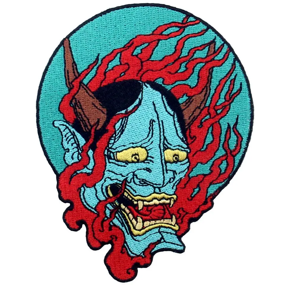Нашивки Embird вышитая нашивка для джинсов Samurai Hannya oni генеральный директор ручная