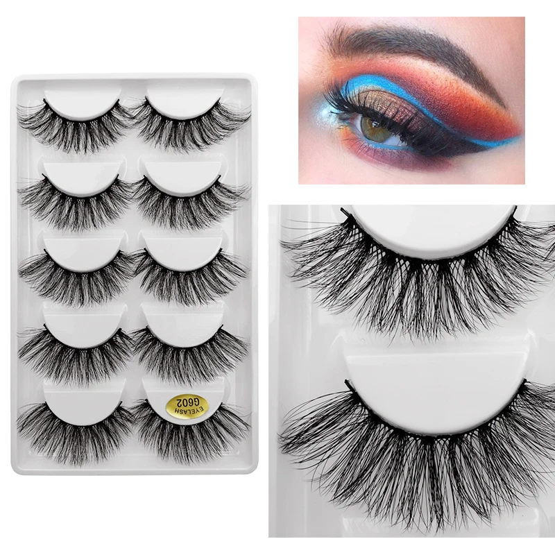 

New 5 pairs eyelashes hand made 3d mink lashes natural long soft mink eyelashes full strip lashes makeup false eyelashes cilios