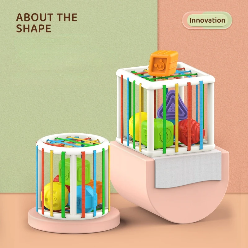 

Montessori Hand Catching Baby Toy Colorful Toddler Puzzle Cube Hand Training Early Childhood Education Learning Toys 0-12 Months