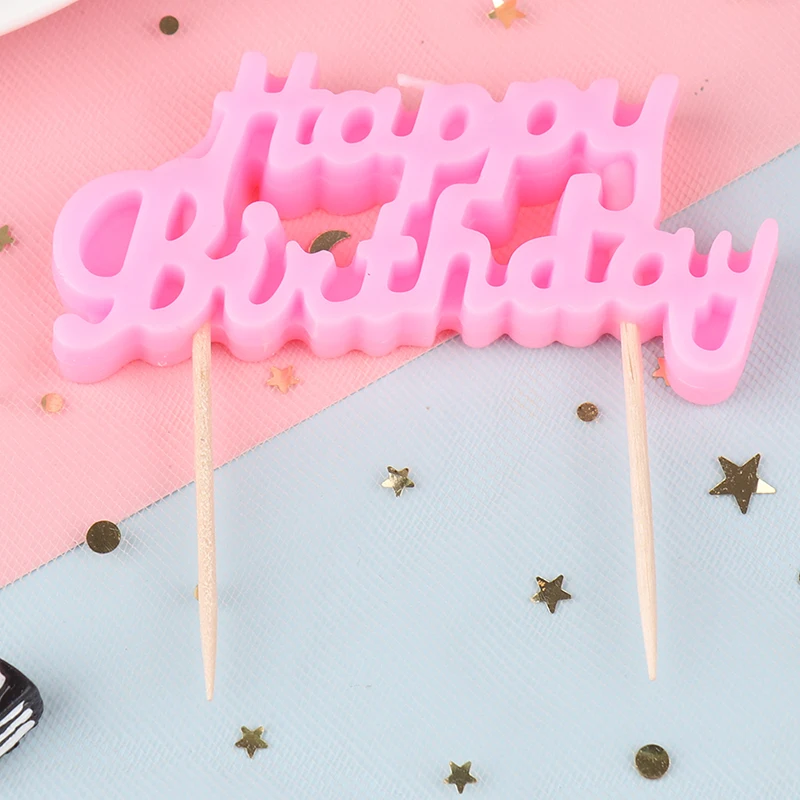 

1pcs Happy Birthday Cake Topper Plastic Letter Candle Cupcake Top Girls Birthday Party Dessert Table Decoration Supplies