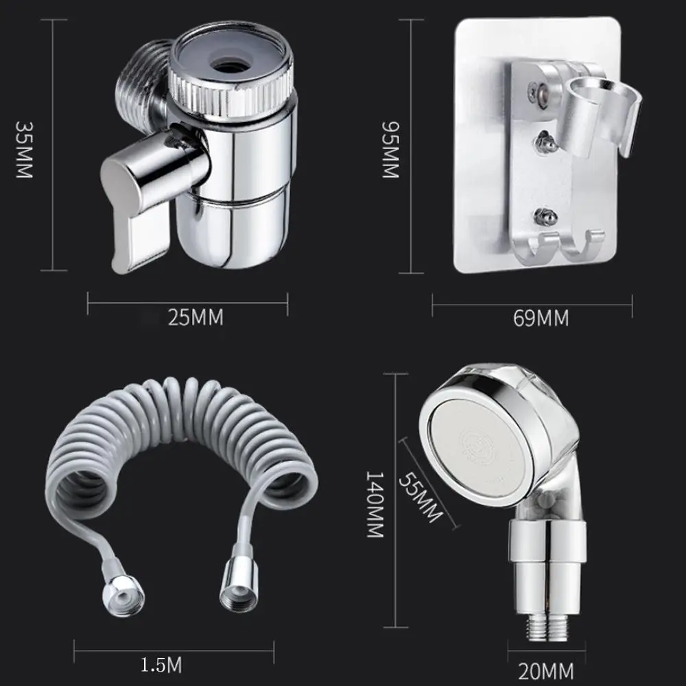 

Bathroom Basin Faucet Extender External Shower Head Washbasin Tap Water Divider Bidet Sprayer for Hair Washing Toilet Cleaning