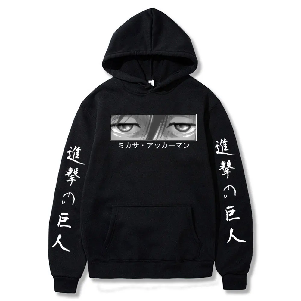 

Attack on Titan Levi Eren Eyes Print Hoodies Japanese Anime Men Streetwear Sweatshirts Unisex Vintage Hoodie Clothes Men