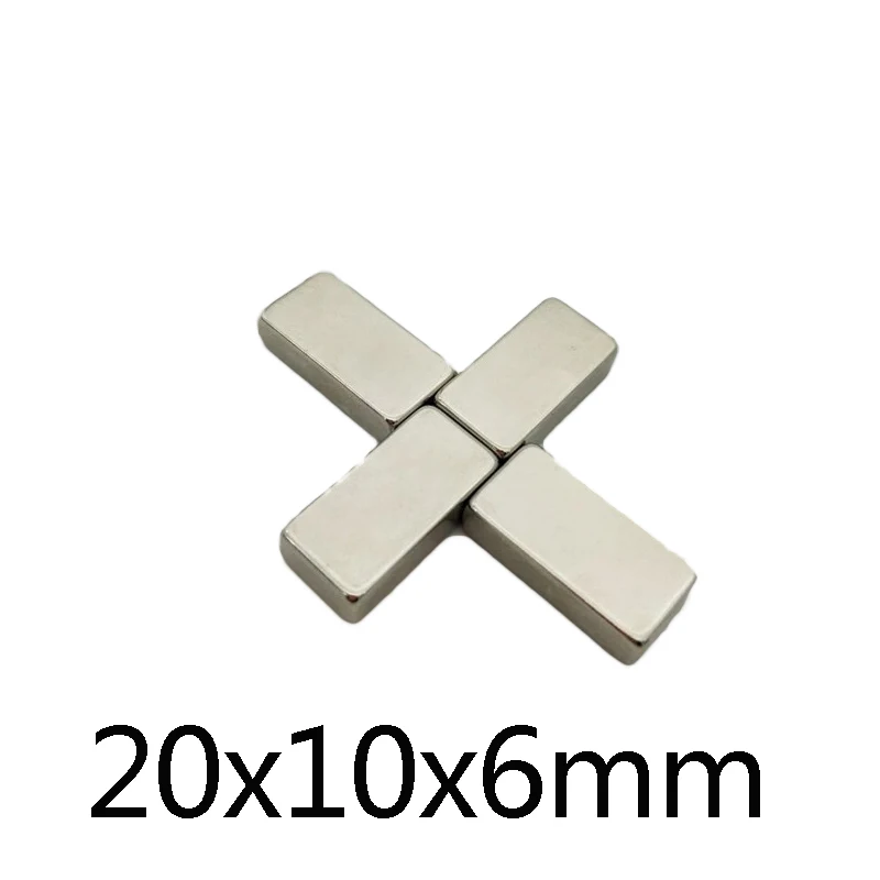

3 ~ 100 шт. 20x10x6 мм N35 NdFeB квадратный супер сильный неодимовый магнит блок постоянные магниты мощные магнитные магниты 20*10*6 мм