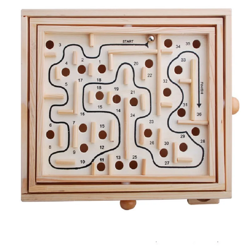 Железный шар деревянная коробка лабиринт игра Пазлы интеллектуальная контроль