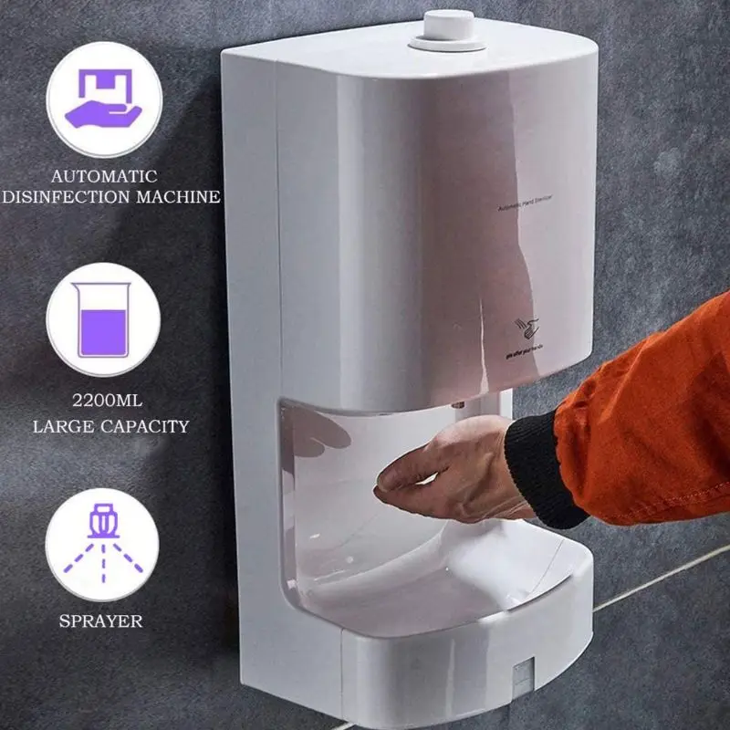 

Disinfectant Dispenser Sensor Non-Contact Hand Cleaner Dispenser Holds 2.2L Infrared Sensor Disinfectant Dispenser