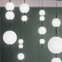 modern long pendant light led restaurant glass ball pendant light cafe bar bedroom kitchen dining room deco suspension luminaire