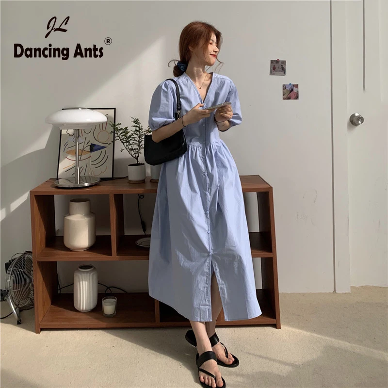 Летнее Свободное длинное платье в винтажном стиле с v образным вырезом коротким