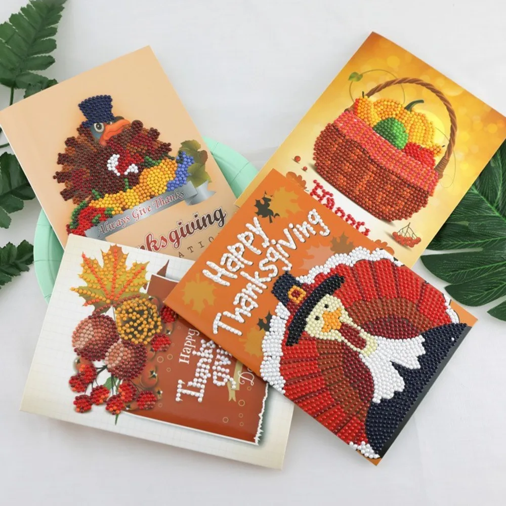 EverShine DIY Diamond Mosaic Turkey Kids Painting Thanksgiving Paper Greeting Postcards Greet Cards Cartoon New Arrivals|Алмазная