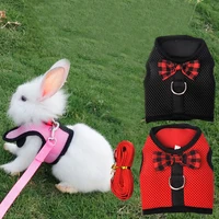 rabbit leash nylon mesh pet soft harness with leash small animals bunny hamster vest lead pet traction rope chest strap supplies