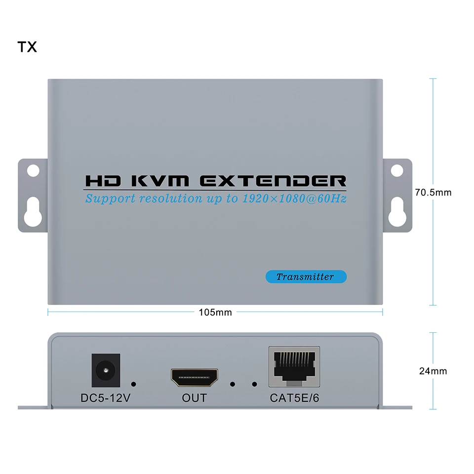 Фото HDMI KVM USB-удлинитель 1080P через Ethernet-кабель Cat5e/6 100 м (330 футов) для дистанционного управления мышью и клавиатурой №5