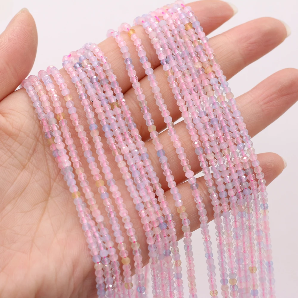 

Best Selling New Product Natural Stone Semi-precious Stone Faceted Morganite Bead Making DIY Necklace Bracelet Size 3x2mm Gift