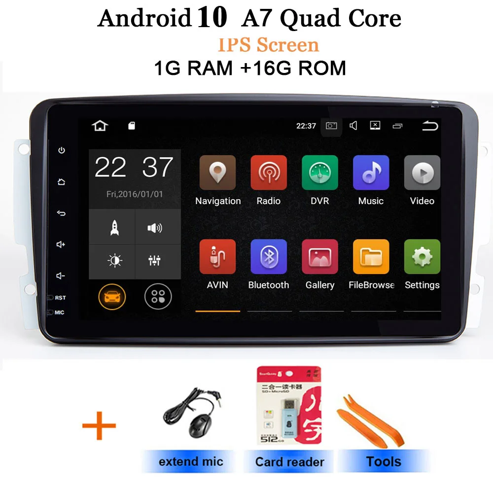 " Android 10 автомобильный dvd-плеер для Mercedes Benz CLK W209 W203 W463 W208 Wifi 3g gps Bluetooth Радио стерео аудио медиа - Цвет: 1G standard