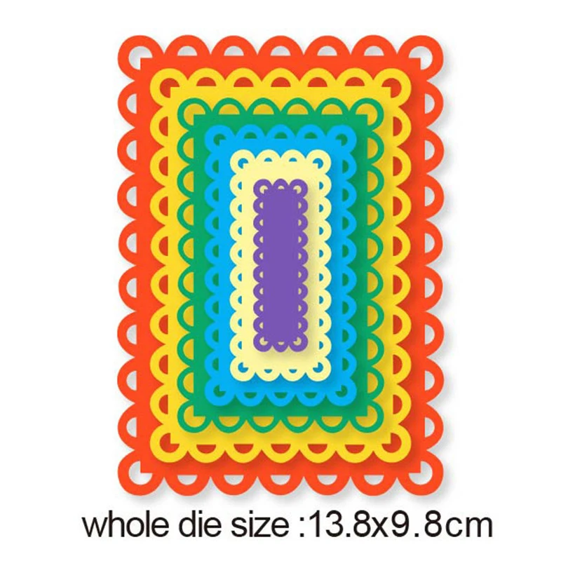 

6Pcs Lace Rectangle Frame Metal Cutting Dies Stencils Dies Scrapbooking Decoration Embossing Die Cut Album Paper Card Craft Dies
