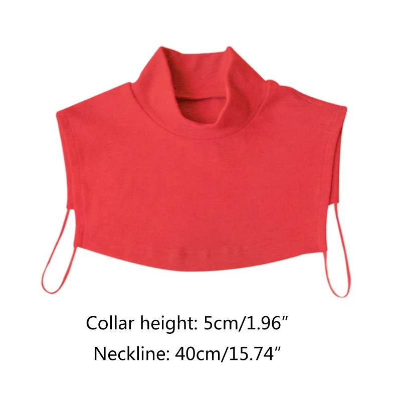 

Unisex Solid Color Turtleneck Half Top Dickey Detachable Fake Collar Neck Warmer