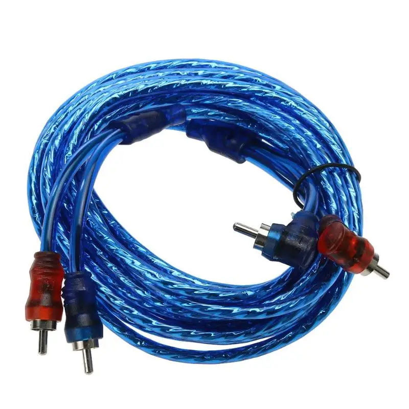 Кабель RCA 1/2/5 м 2 штекера к 2RCA медный аудиошнур линейный усилитель плетеный кабель