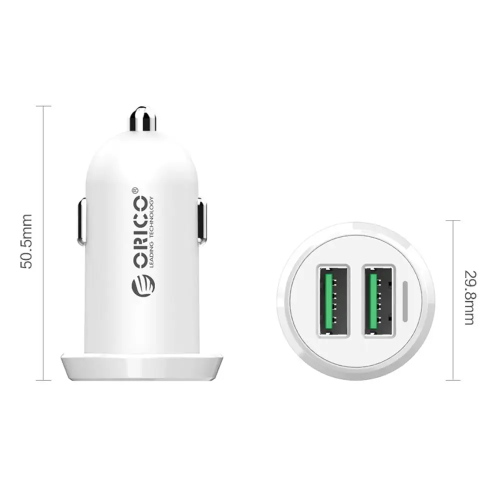 

ORICO 17W 3.4A Car Charger Cigar Lighter Dual USB Fast Charging Charger Adapter For iPhone Xiaomi Redmi Huawei