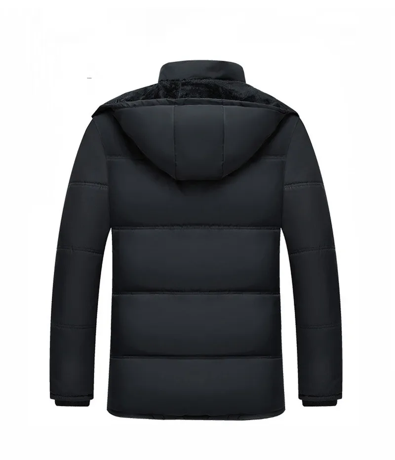 

2021 free shipping men's winter jacket new middle-aged men's cotton jacket plus velvet thick black cotton jacket