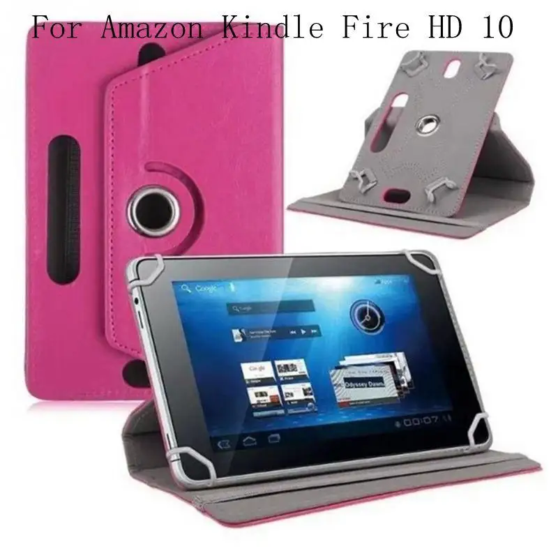 Вращающийся на 360 градусов Чехол-книжка из искусственной кожи для Amazon Kindle Fire HD 10, умный чехол-подставка для Amazon Kindle Fire HD 10+ подарки