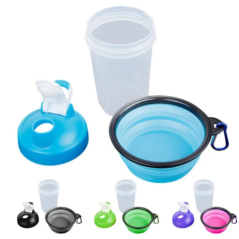 На открытом воздухе портативная складная миска многофункциональная собака