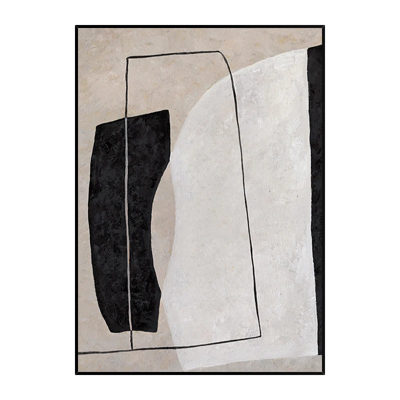 Hand painted abstract oil painting porch restaurant decorative modern minimalist nordic morandi wall geometric | Дом и сад