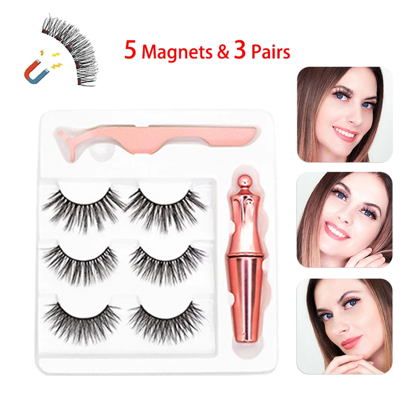 3 пары накладных ресниц магнитные ресницы подводка для глаз бигуди 5 магнитов