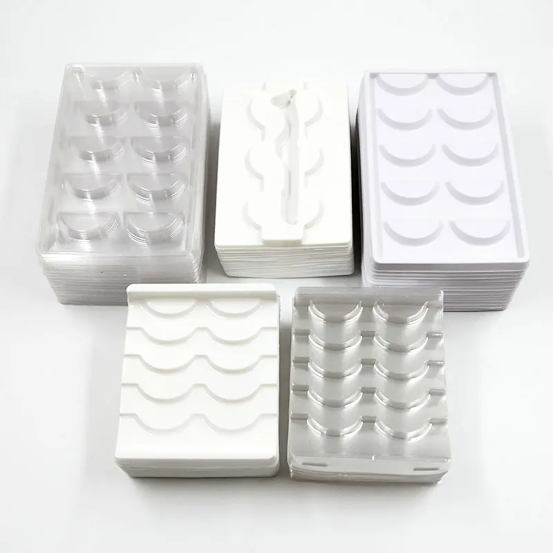 

100pcs (5pcs lashes)Eyelashes Holder for all kinds of lashes package lashes tray transparent white plastic lashes tray