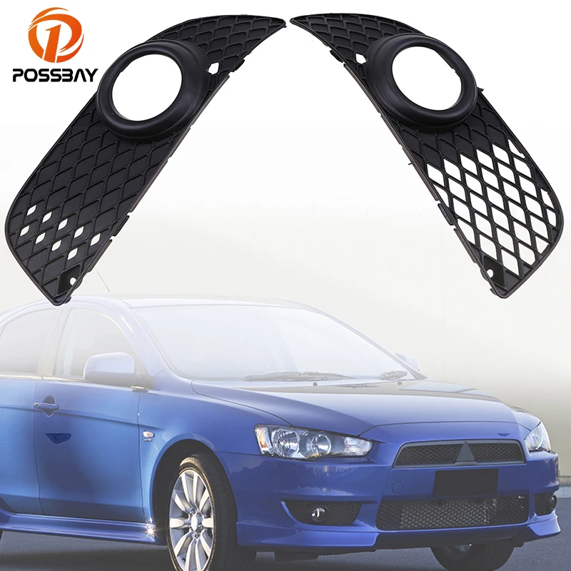 Противотуманная фара POSSBAY крышка для Mitsubishi Lancer 2008 2014 зеркальная решетка черный