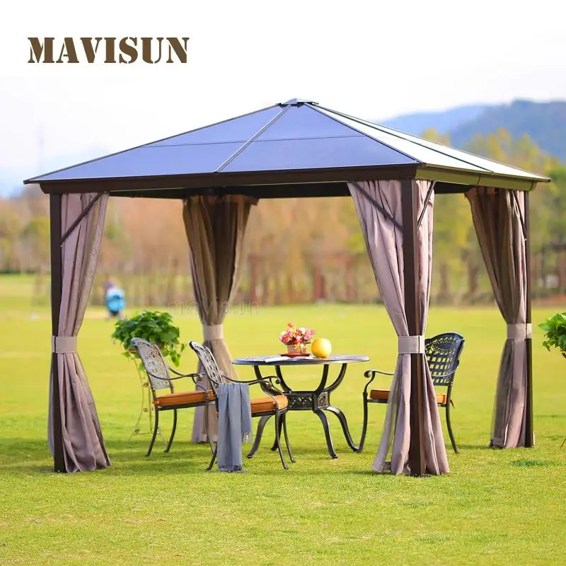 

European Courtyard Modern Awning Garden Outdoor Iron Art Villa Sun Tent Simple Style Mobil Assembly Aluminum Sun Umbrella
