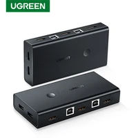 ugreen kvm switch 2 in 4 out hdmi switcher box usb hub sharing box with 3 switching modes for printer keyboard laptop kvm hdmi