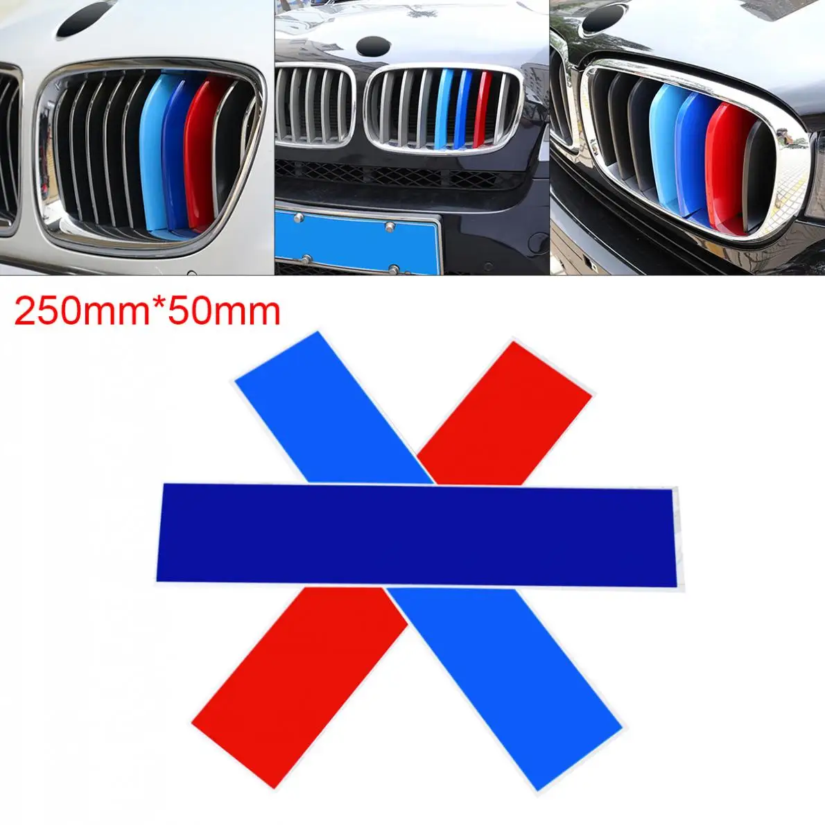 3 шт./компл. автомобильный Стайлинг ПВХ передняя решетка полосы Обложка наклейки