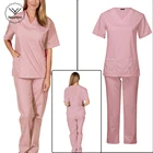 Медицинская униформа, Женская Клиническая униформа, оптовая продажа, высококачественный однотонный костюм медсестры, врача, стоматологии, медсестры, из двух предметов