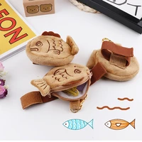 2021 new japan cute plush snapper fish doll coin purse wrist bag mini cute zipper girl coin wallet cable headset bag