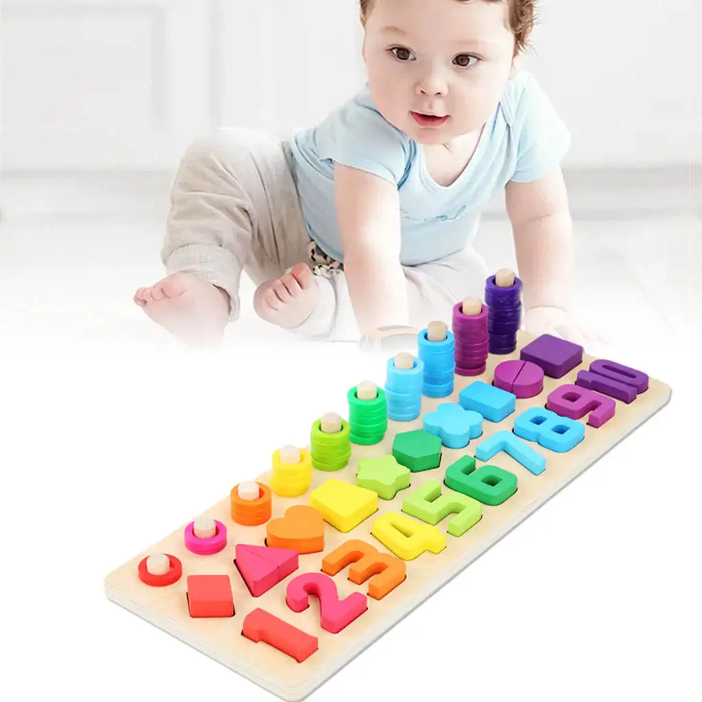 

Math Matching Game Hands-Eyes Cooperation Preschool Toys Early Educational Toys Busy Board Stacking Blocks Xmas Gifts