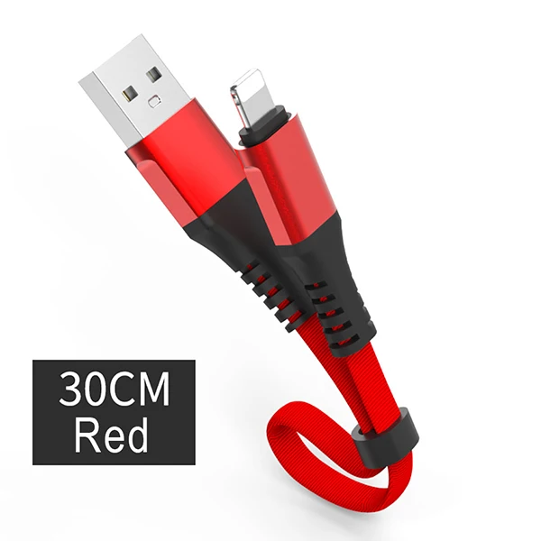 Красный NOHON зарядка через usb кабель для передачи данных освещение для iphone XS MAX XR X 8, 7, 6, 6S 5S 5C плюс зарядными кабелями для iPad мини короткий, для зарядного устройства линии - Цвет: Красный