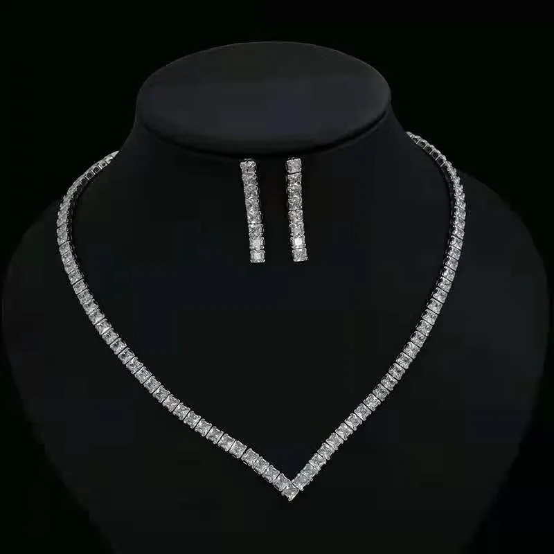 

Funmode AAA кубический циркон паве ожерелье серьги полная Свадебная фотосессия красочный CZ Набор оптом FS216