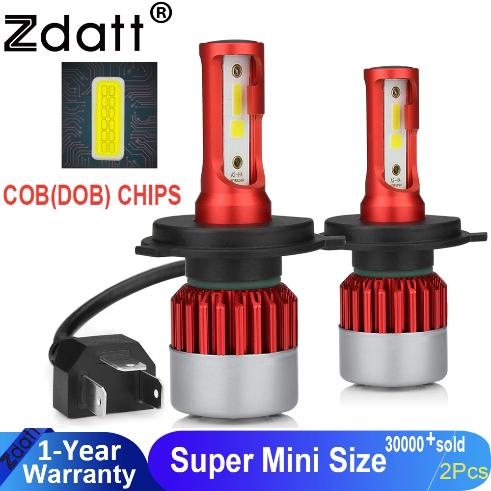 Zdatt H4 светодиодный Headllights H7 H1 H11 автомобильная лампа 72W фары для 10000Lm Противотуманные фары 9005 9006 HB4 HB3 H8 H9 12V 6000 К авто фары автотовары