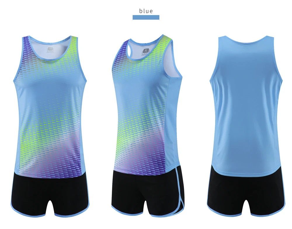

Men Women Track and Field Vest + Shorts Girls Marathon Sets Gym Jogging Kits Exercise Sport Jerseys Running Training Uniforms