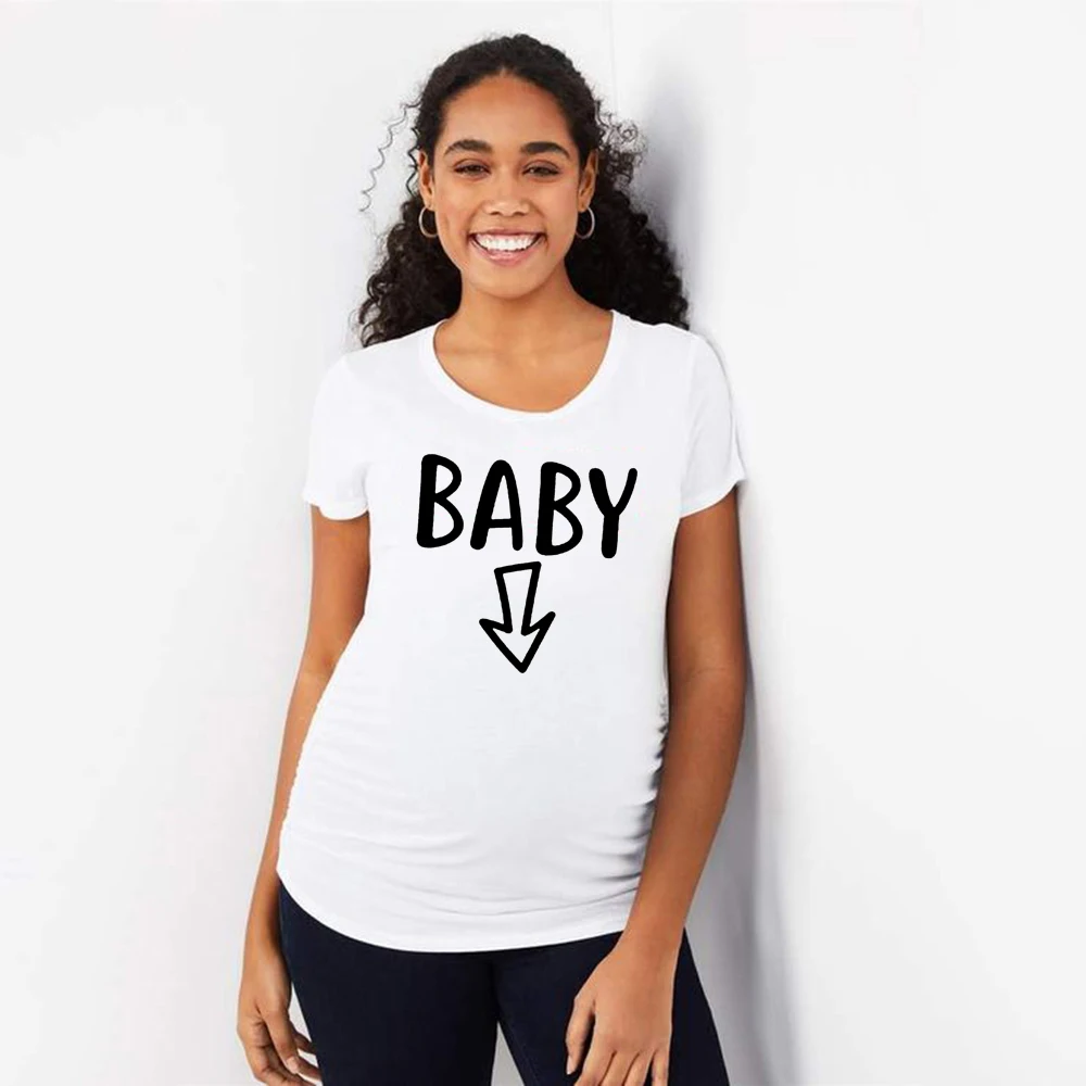 Новинка футболка с коротким рукавом для мамы Забавные Рубашки беременных