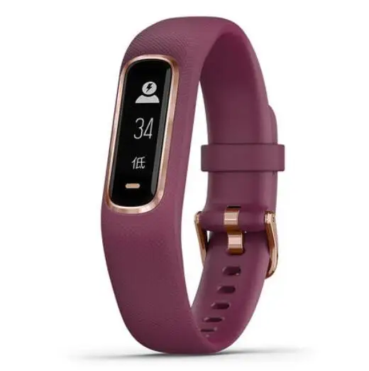 Оригинальные спортивные часы Garmin vivosmart 4 для фитнеса, для плавания, бега, пульсометр, Смарт-часы для женщин, марафон, браслет для дам - Цвет: Фиолетовый