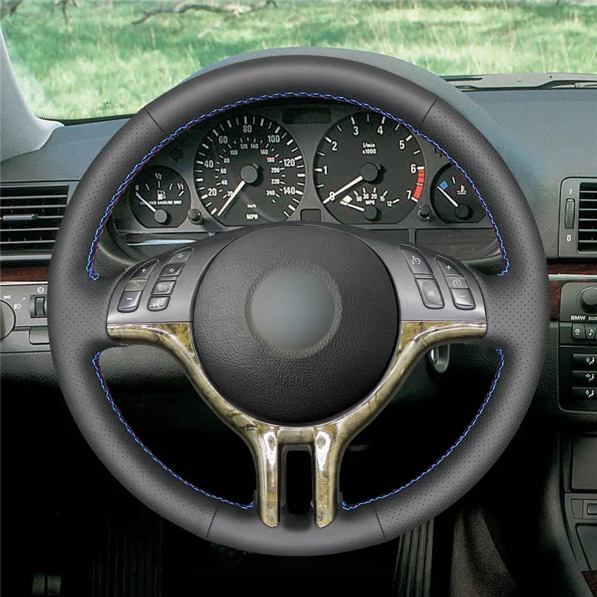 MEWANT черный чехол на руль из искусственной кожи для BMW E46 318i 325i 330ci E39 X5 E53 Z3 E36/7 E36/8 Sedan