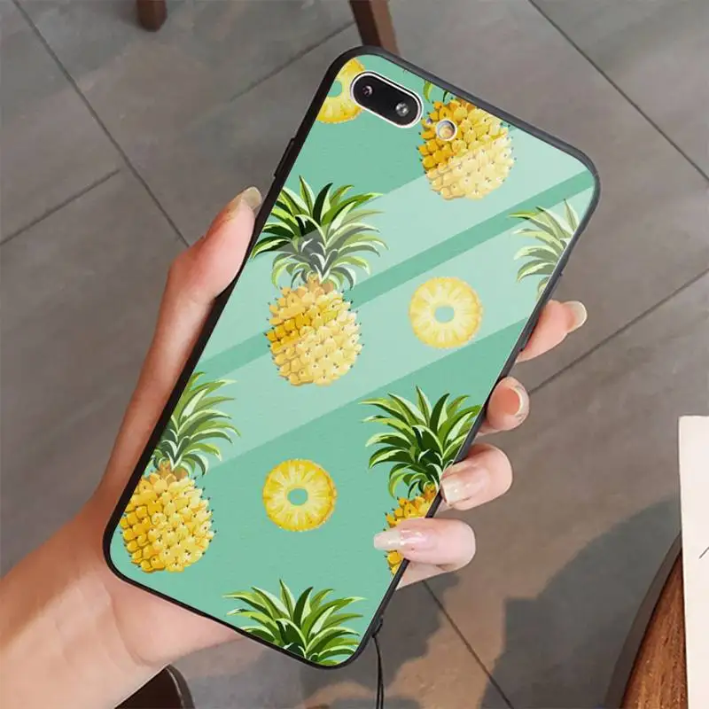 

Summer green leaves fruit lemon grapes Phone Case Tempered glass For iphone 5C 6 6S 7 8 plus X XS XR 11 PRO MAX