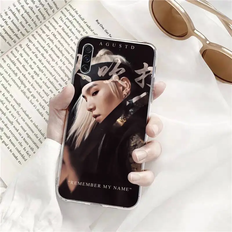 

Agust D Suga Kpop fashion Phone Case Transparent for Samsung A71 S9 10 20 HUAWEI p30 40 honor 10i 8x xiaomi note 8 Pro 10t 11