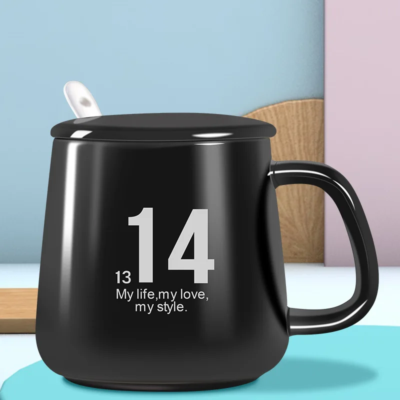 400ml Ceramics Mugs With Spoon and Cover Cartoon Theme Milk Cup Kitchen Tools | Дом и сад
