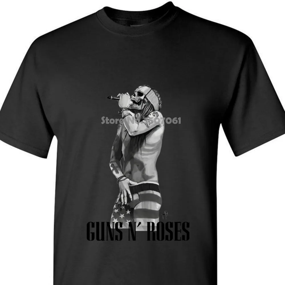 Axl Rose Guns N' Roses Мужская графическая футболка с принтом аппетит к разрушению топы
