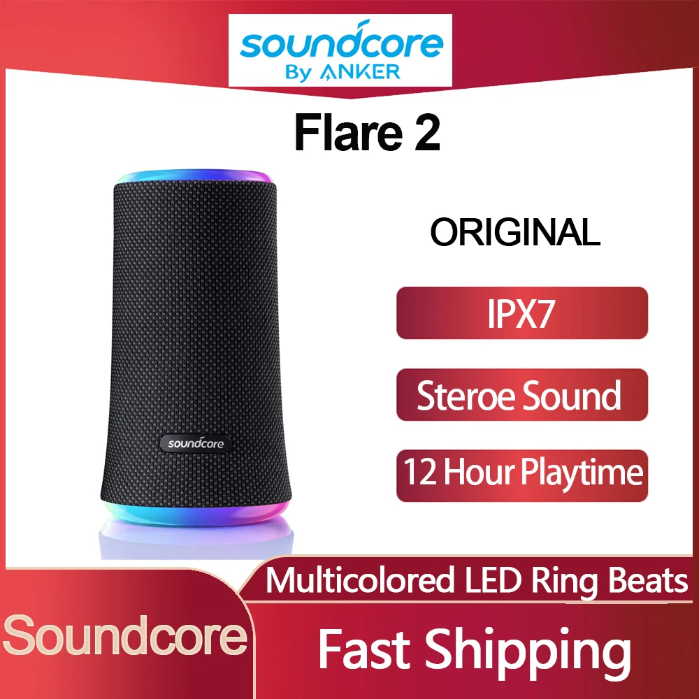 Anker-Altavoz Bluetooth portátil Soundcore Flare 2, barra de sonido estéreo...