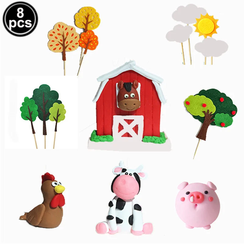 Персональный Набор для украшения торта набор в виде животных на ферме подарок