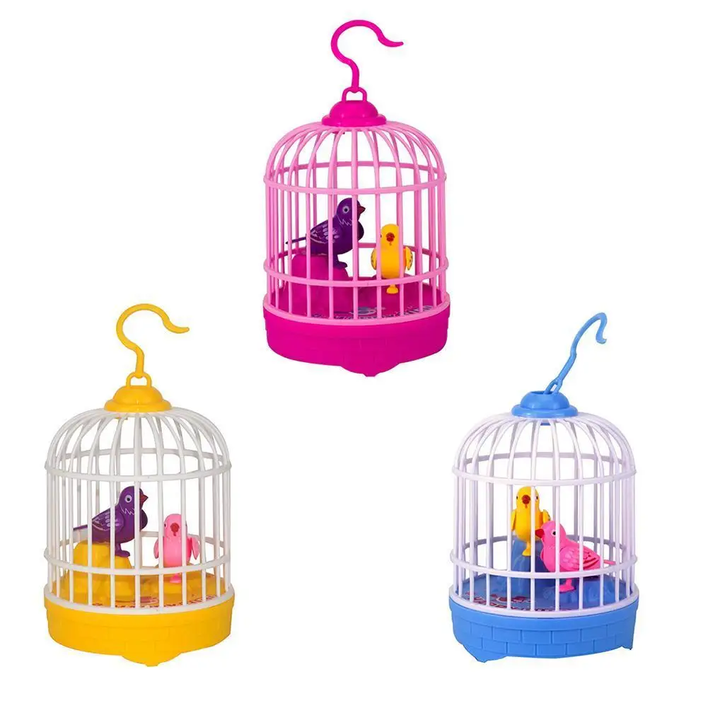 

Creative Sound Control Induction Mini Bird Cage Toy Singing Interactive For Children Induction Bird Gift Simulated Toy Bird