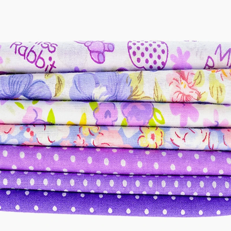 

Fabric Cotton Fabric 7 pcs/lot 40cmx50cm Purple Flowers Cotton Fabric,Patchwork Cloth,DIY Sewing Quilting Material For
