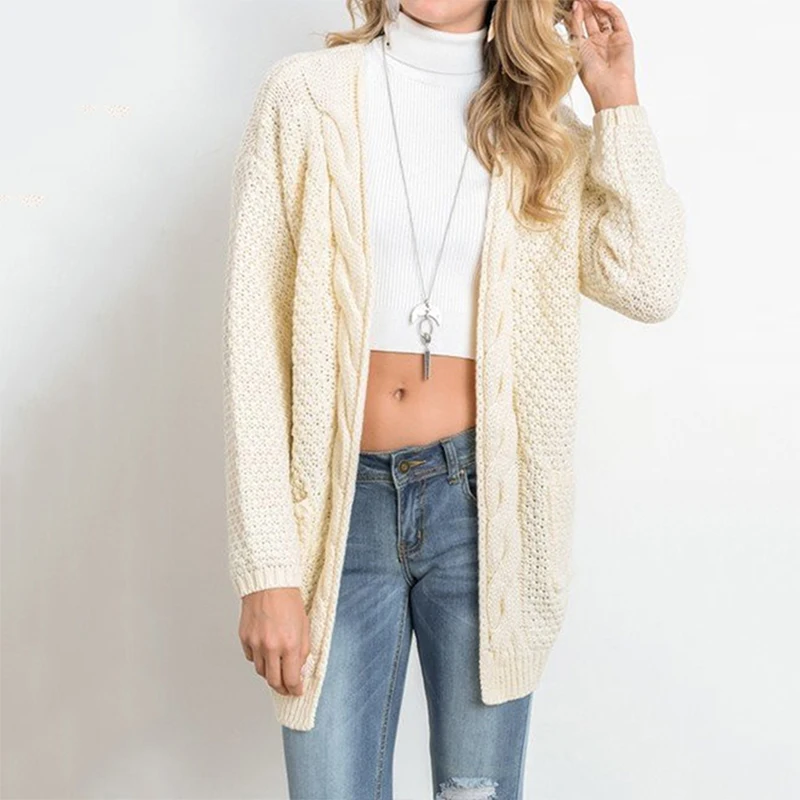 Женская одежда зима 2019 новый длинный винтажный свитер Повседневный вязаный