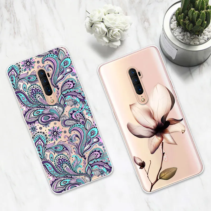 

For OPPO Reno 10X Zoom Phone Case Ultra Thin Transparent Silicone Color Pattern Coque OPPO Reno10x Zoom Soft Cover Funda
